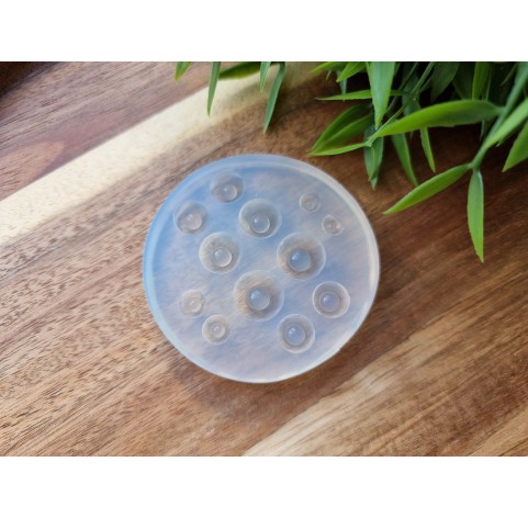 Silicone mold, Eyes, small, 12 elements, ~ Ø 0.5-1.3 cm, H:0.2-0.5 cm