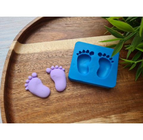 Silicone mold, Feet, 2 elements, ~ 1.9*3 cm, H:0.7 cm