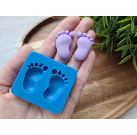 Silicone mold, Feet, 2 elements, ~ 1.9*3 cm, H:0.7 cm