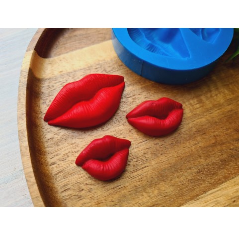 Silicone molds, Lips, style 2, 3 elements, ~ 2.7-4.6*1.9-2.7 cm, H:0.9-1.2 cm