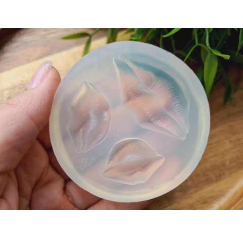 Silicone molds, Lips, style 2, 3 elements, ~ 2.7-4.6*1.9-2.7 cm, H:0.9-1.2 cm