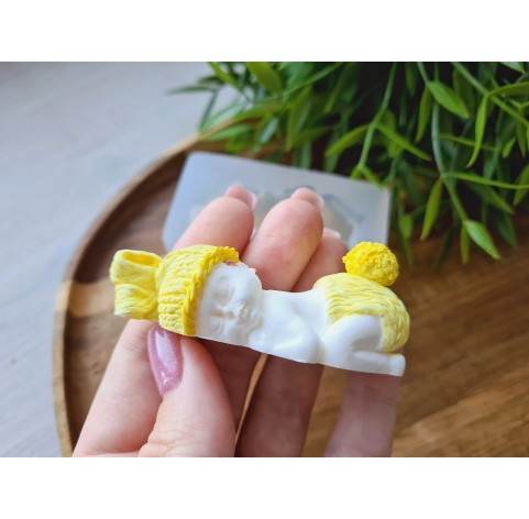 Silicone mold, Baby in clothes, style 1, 2D, ~ 2.9*6.8 cm, H:2.8 cm