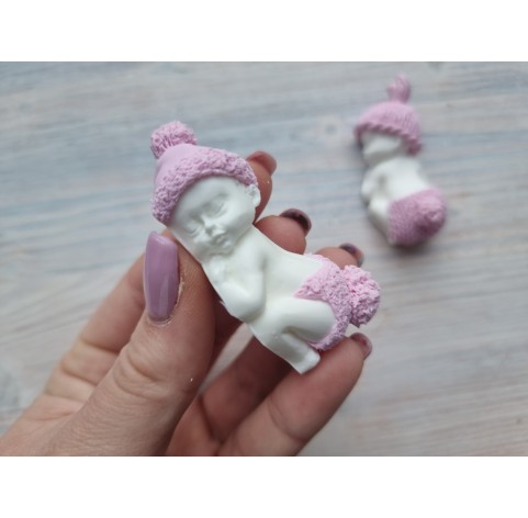 Silicone mold, Baby in clothes, style 2, 2D, ~ 2.9*6.2 cm, H:2.5 cm