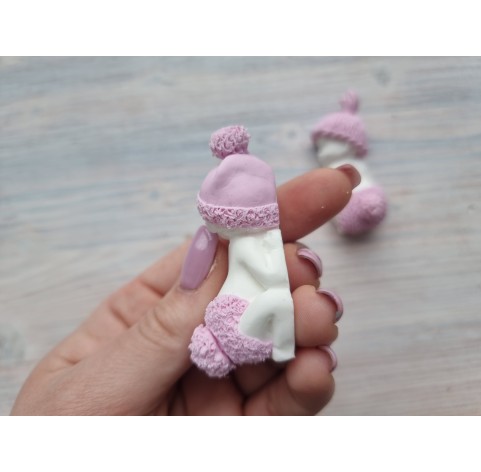 Silicone mold, Baby in clothes, style 2, 2D, ~ 2.9*6.2 cm, H:2.5 cm