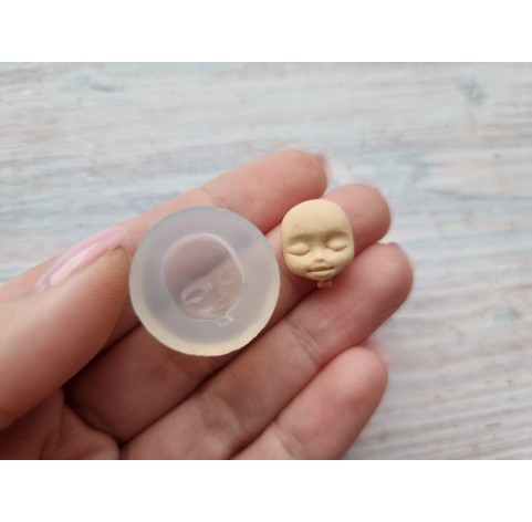 Silicone mold, Doll face, style 9, ~ 1.3*1.6 cm, H:0.8 cm