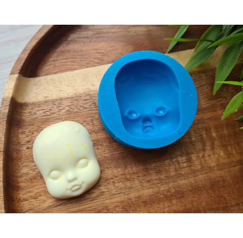 Silicone mold, Doll face, style 7, Nr. 2, ~ 2.8*3.5 cm, H:1.2 cm