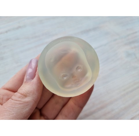 Silicone mold, Doll face, style 7, Nr. 2, ~ 2.8*3.5 cm, H:1.2 cm