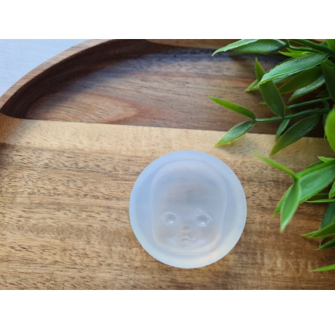 Silicone mold, Doll face, style 7, Nr. 2, ~ 2.8*3.5 cm, H:1.2 cm