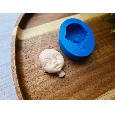 Silicone mold, Doll face, style 10, ~ 2.5*3.2 cm, H:1.1 cm