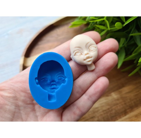 Silicone mold, Doll face, style 10, ~ 2.5*3.2 cm, H:1.1 cm