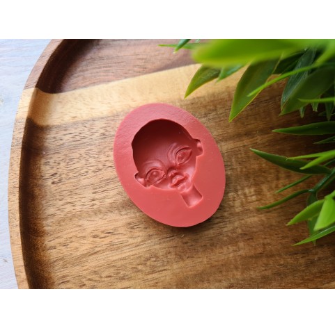 Silicone mold, Doll face, style 10, ~ 2.5*3.2 cm, H:1.1 cm