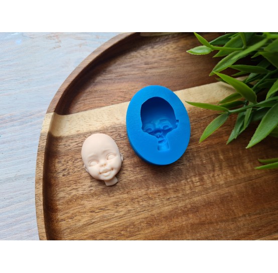 Silicone mold, Doll face, style 14, ~ 2.2*3.1 cm, H:1.1 cm