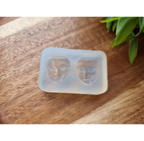 Silicone mold, Doll face, style 2, 2 elements, ~ 1.6*1.8 cm, H:0.9 cm