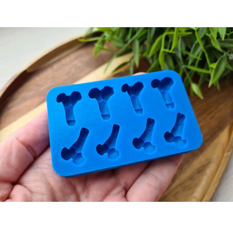 Silicone mold, Miniature realistic Penis, 8 elements, ~ 1.3-1.5*1.8-2.2 cm, H:0.6-0.7 cm