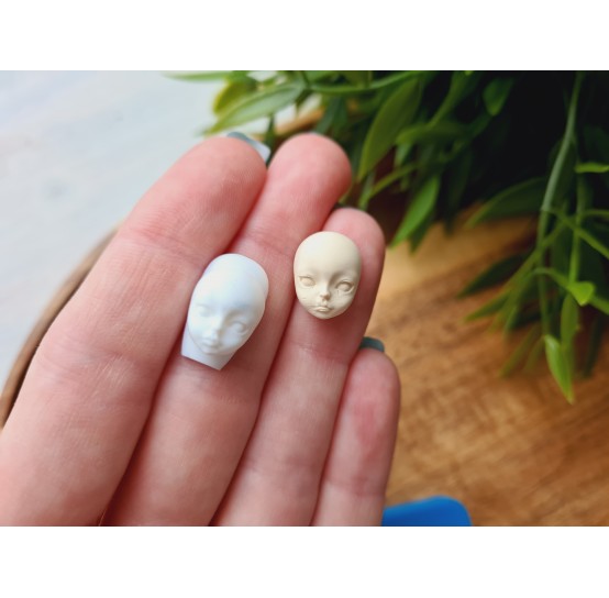Silicone mold, Doll face, style 15, 3 elements, ~ 0.8-1.1*1-1.8 cm, H:0.5-0.8 cm