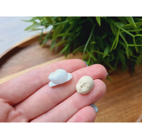 Silicone mold, Doll face, style 15, 3 elements, ~ 0.8-1.1*1-1.8 cm, H:0.5-0.8 cm