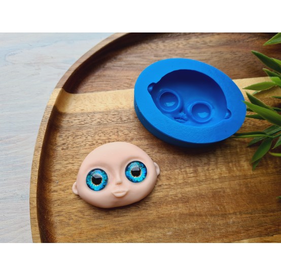 Silicone mold, Doll face, style 16, ~ 3.6*5 cm, H:1.3 cm