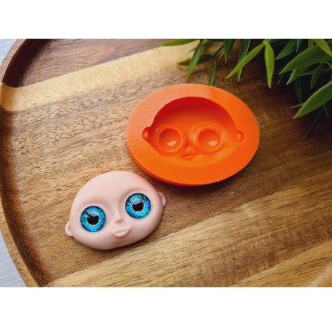 Silicone mold, Doll face, style 16, ~ 3.6*5 cm, H:1.3 cm