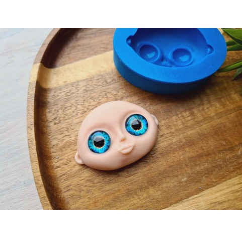 Silicone mold, Doll face, style 16, ~ 3.6*5 cm, H:1.3 cm