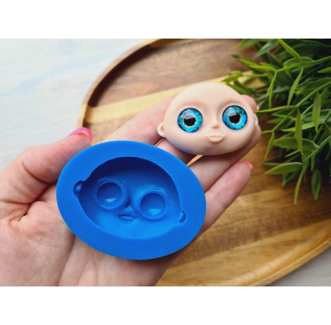 Silicone mold, Doll face, style 16, ~ 3.6*5 cm, H:1.3 cm