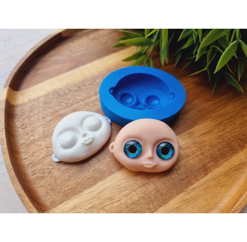 Silicone mold, Doll face, style 16, ~ 3.6*5 cm, H:1.3 cm