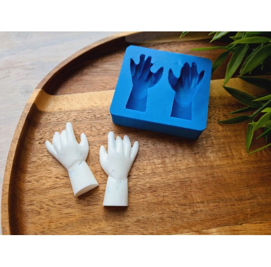 Silicone mold, Hands, 2 elements, ~ 2.3*4.3 cm, 1.3*1.5 cm, H:1 cm