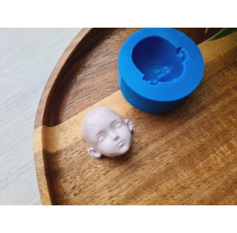 Silicone mold, Doll face, style 21, ~ 2.6*3 cm, H:1.5 cm