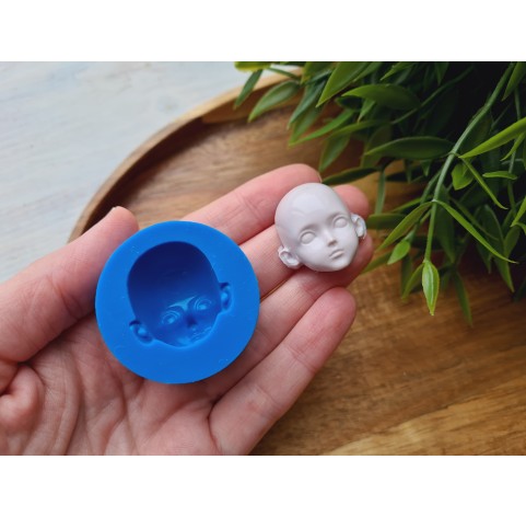 Silicone mold, Doll face, style 21, ~ 2.6*3 cm, H:1.5 cm