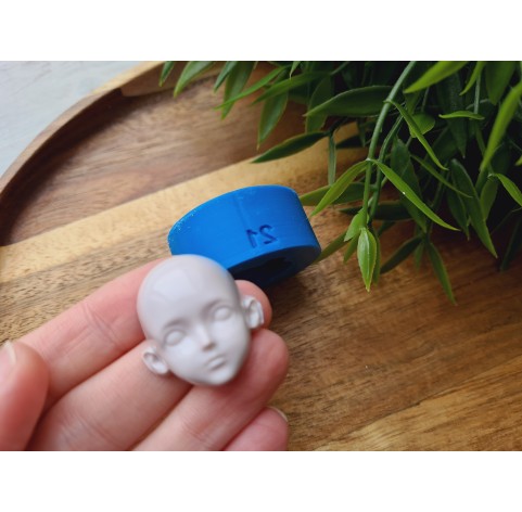 Silicone mold, Doll face, style 21, ~ 2.6*3 cm, H:1.5 cm