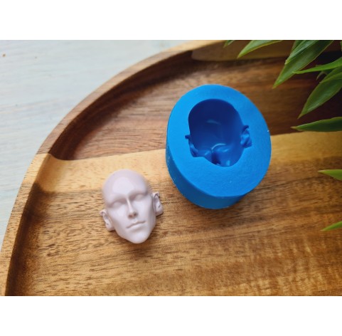 Silicone mold, Doll face, style 22, ~ 2.2*3.1 cm, H:1.6 cm