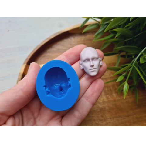 Silicone mold, Doll face, style 22, ~ 2.2*3.1 cm, H:1.6 cm