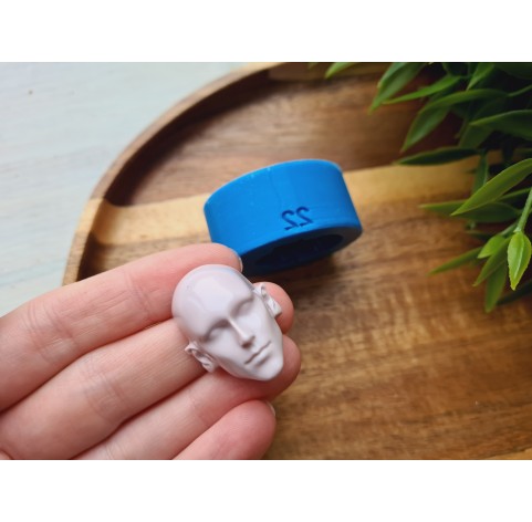 Silicone mold, Doll face, style 22, ~ 2.2*3.1 cm, H:1.6 cm