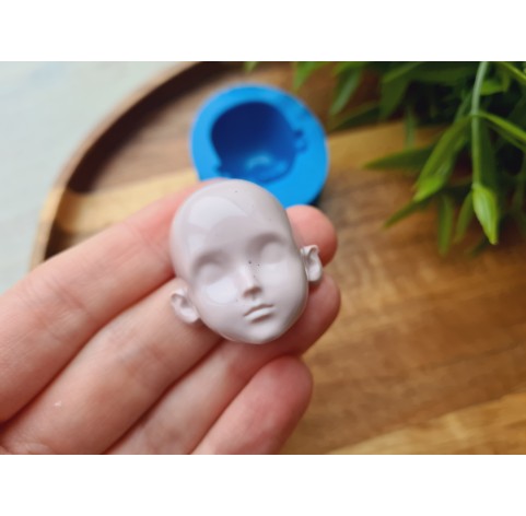 Silicone mold, Doll face, style 23, ~ 2.9*3.4 cm, H:1.7 cm