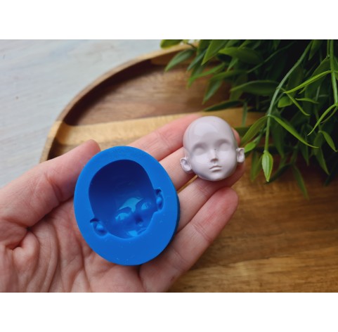 Silicone mold, Doll face, style 23, ~ 2.9*3.4 cm, H:1.7 cm