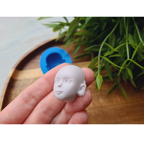 Silicone mold, Doll face, style 24, ~ 2.5*3.9 cm, H:1.4 cm