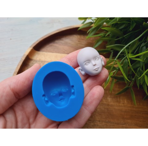 Silicone mold, Doll face, style 24, ~ 2.5*3.9 cm, H:1.4 cm