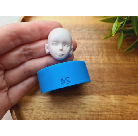 Silicone mold, Doll face, style 24, ~ 2.5*3.9 cm, H:1.4 cm