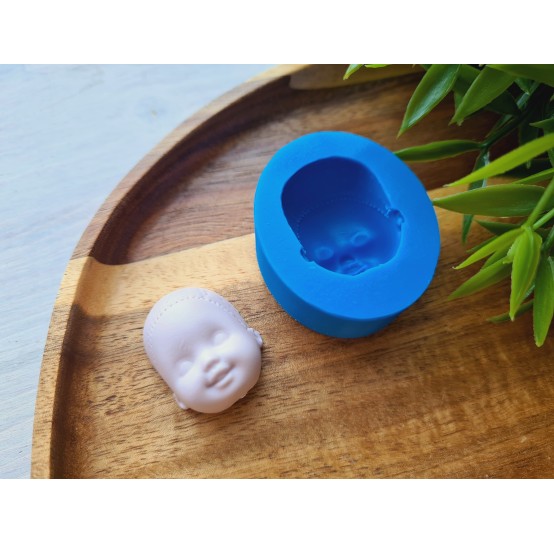 Silicone mold, Doll face, style 26, ~ 2.4*2.9 cm, H:1.6 cm