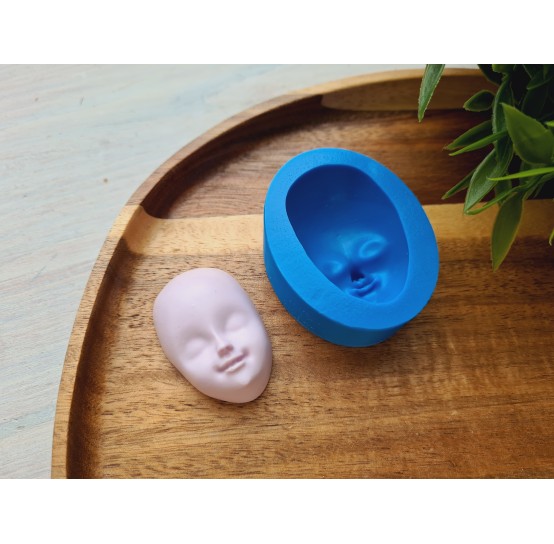 Silicone mold, Doll face, style 31, ~ 2.8*4.2 cm, H:1.8 cm