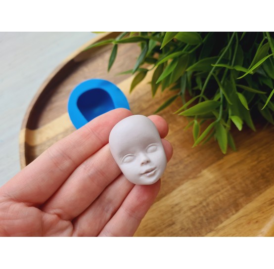 Silicone mold, Doll face, style 32, ~ 2.5*3.4 cm, H:1.5 cm