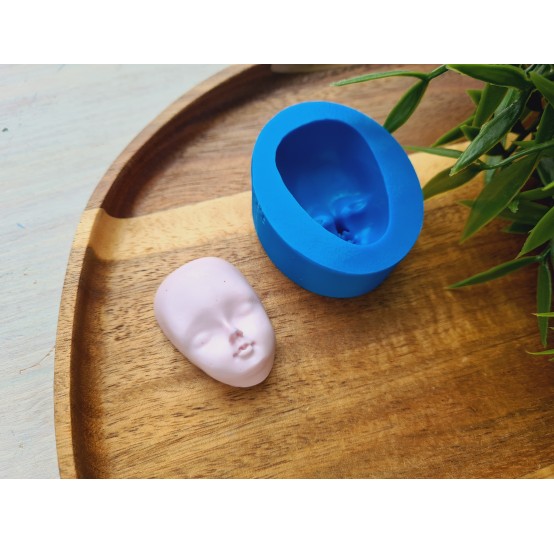 Silicone mold, Doll face, style 33, ~ 2.6*3.7 cm, H:1.9 cm