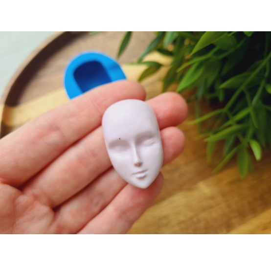 Silicone mold, Doll face, style 34, ~ 2.1*3.3 cm, H:1.6 cm