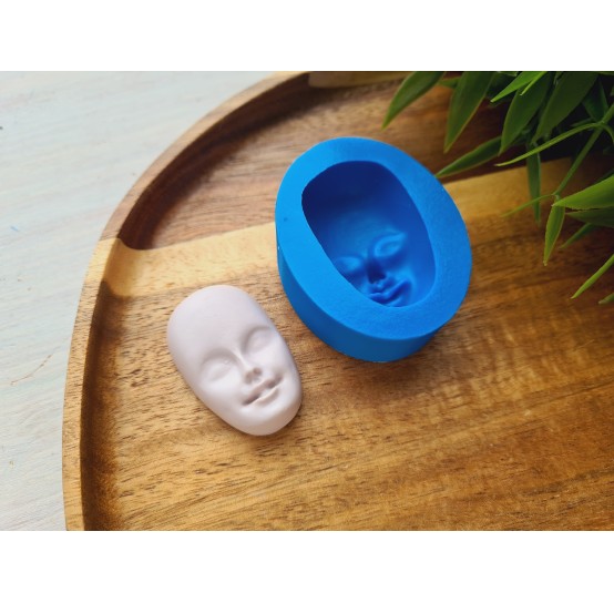 Silicone mold, Doll face, style 37, ~ 2.5*3.8 cm, H:1.5 cm