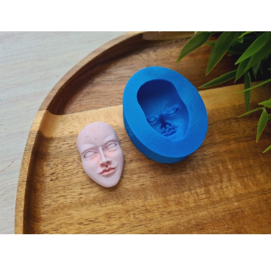 Silicone mold, Doll face, style 38, ~ 2.1*3.4 cm, H:1.3 cm