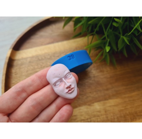 Silicone mold, Doll face, style 38, ~ 2.1*3.4 cm, H:1.3 cm