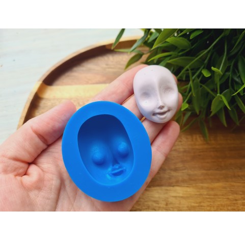 Silicone mold, Doll face, style 40, ~ 2.8*4 cm, H:1.6 cm