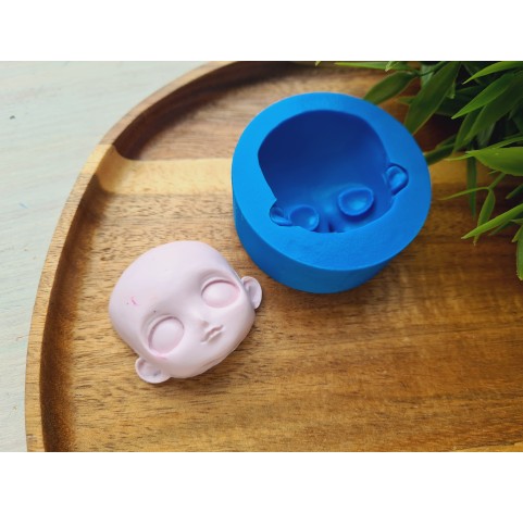 Silicone mold, Doll face, style 41, ~ 3.8*4.2 cm, H:2 cm