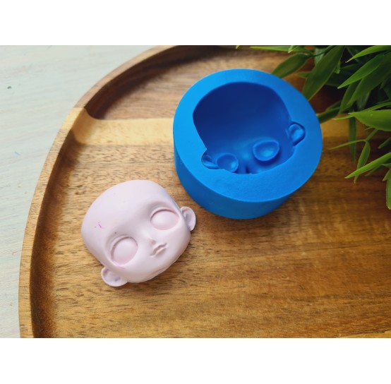 Silicone mold, Doll face, style 41, ~ 3.8*4.2 cm, H:2 cm