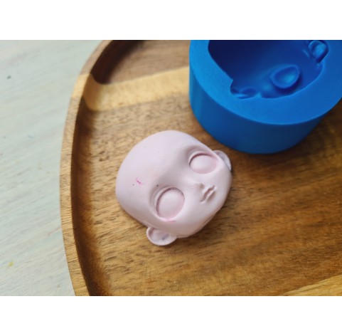 Silicone mold, Doll face, style 41, ~ 3.8*4.2 cm, H:2 cm