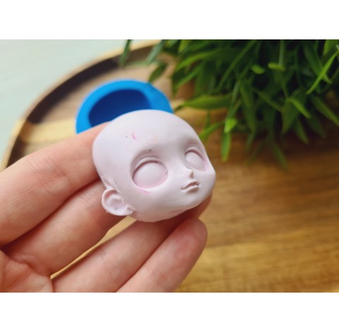 Silicone mold, Doll face, style 41, ~ 3.8*4.2 cm, H:2 cm